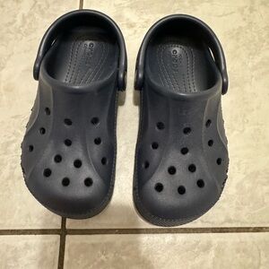 Navy blue toddler Crocs